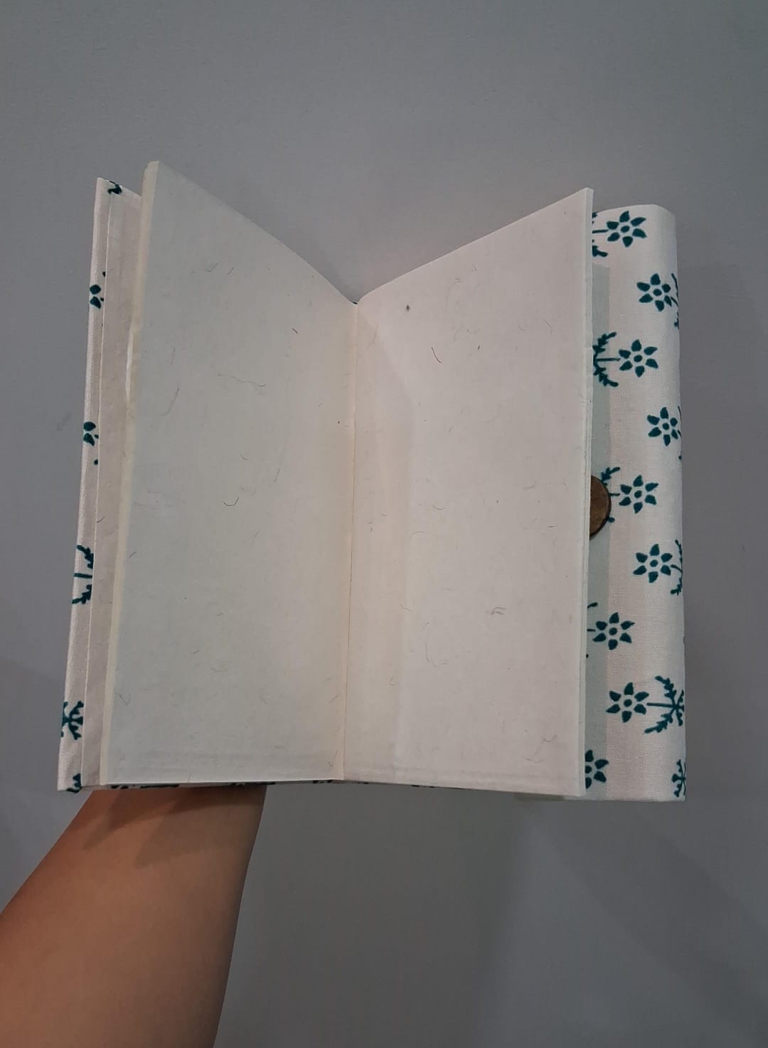 Fabric Cover Journal with Handmade Unbleached Paper
