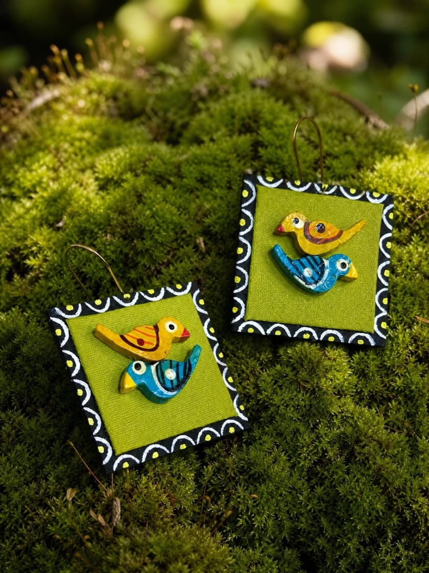Chidiya Upcycled Handmade Textile Earring