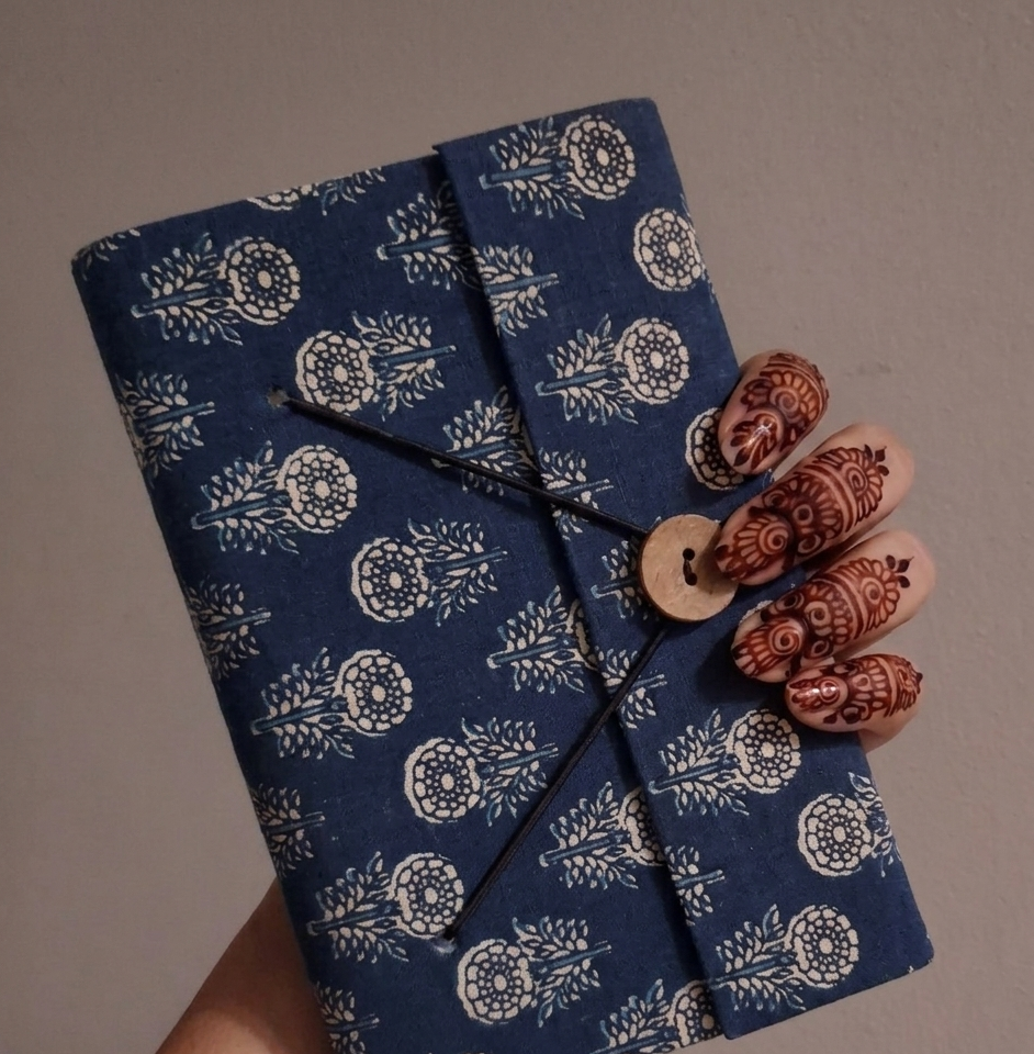 Fabric Cover Journal with Handmade Unbleached Paper