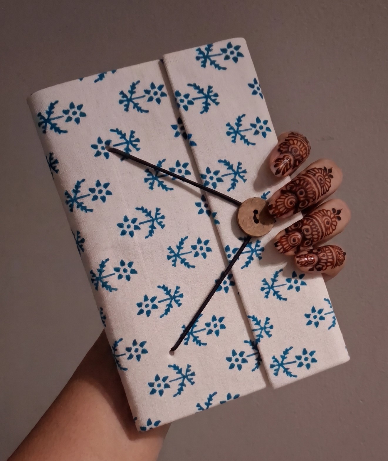 Fabric Cover Journal with Handmade Unbleached Paper