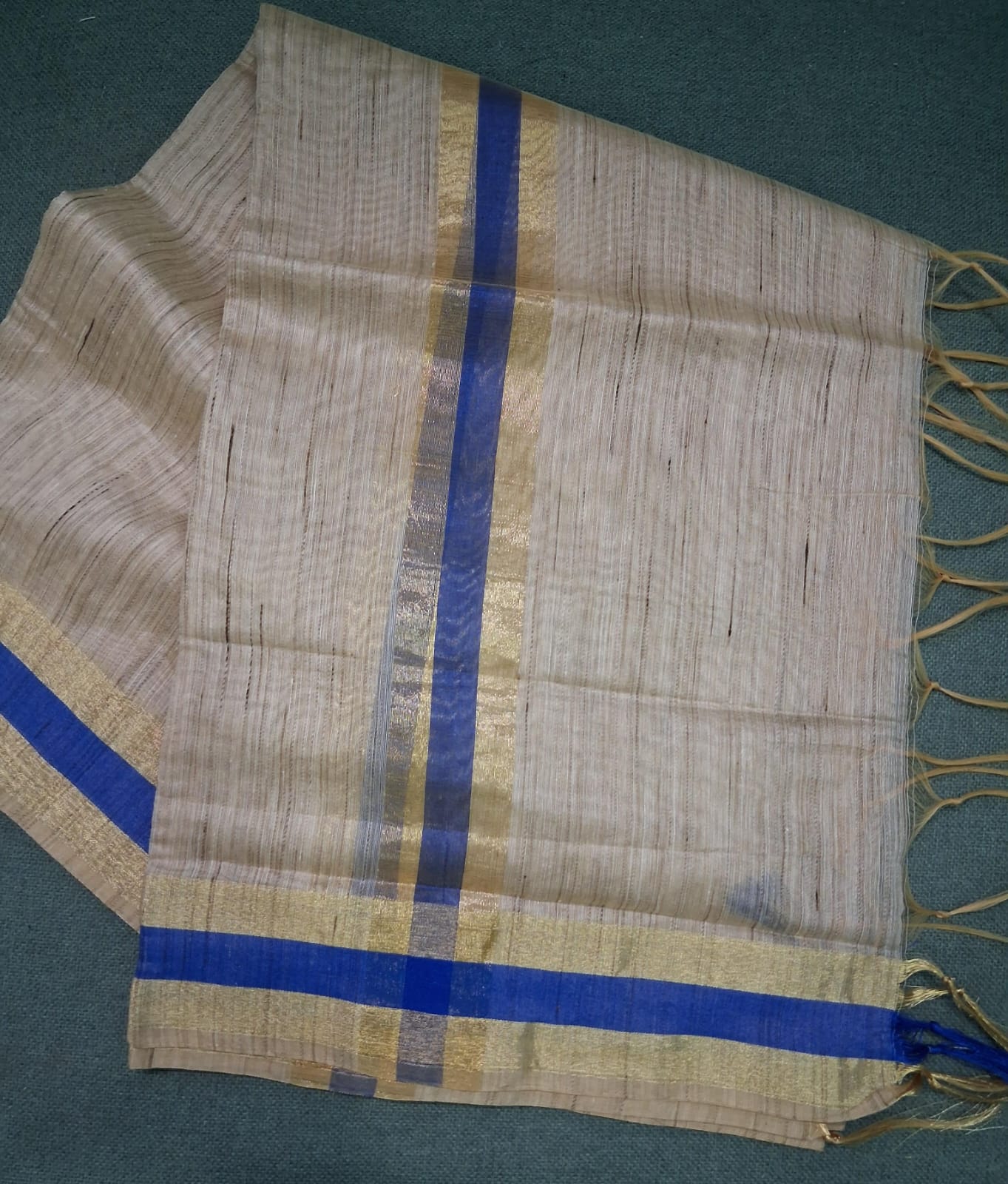 Tussar Silk Bamboo Cotton Blend Dupatta