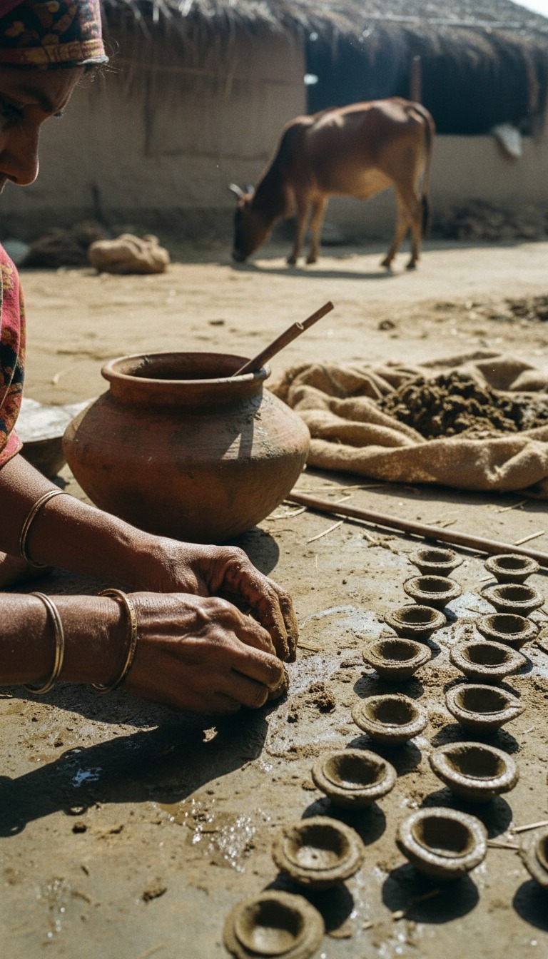 Traditional Cow Dung Diyas