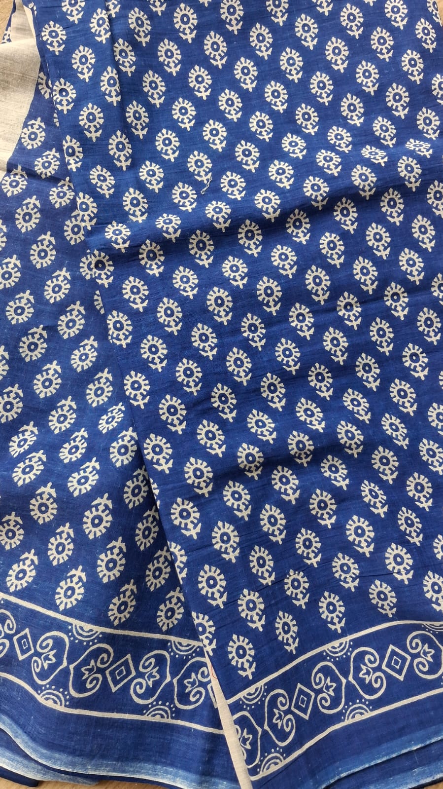  Block Printed Jaipuri Mulmul Cotton Saree