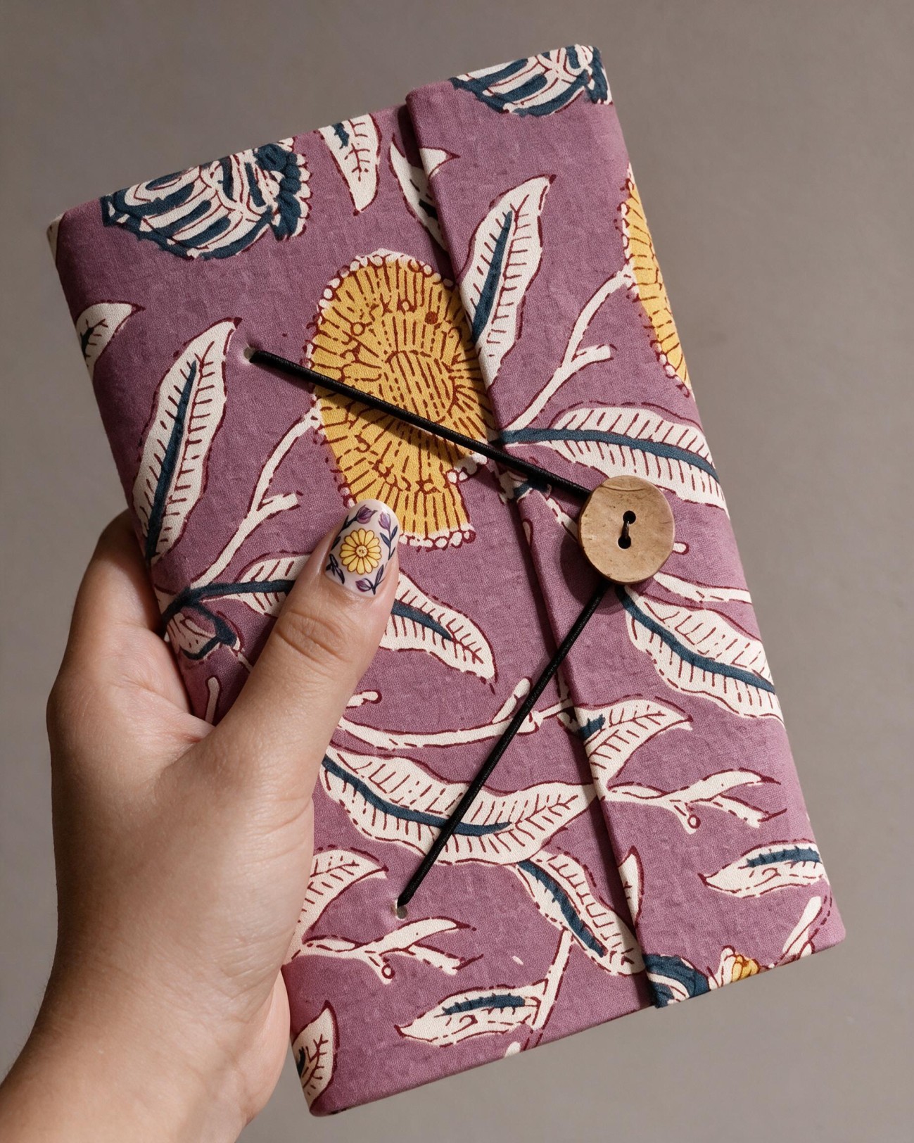 Fabric Cover Journal with Handmade Unbleached Paper