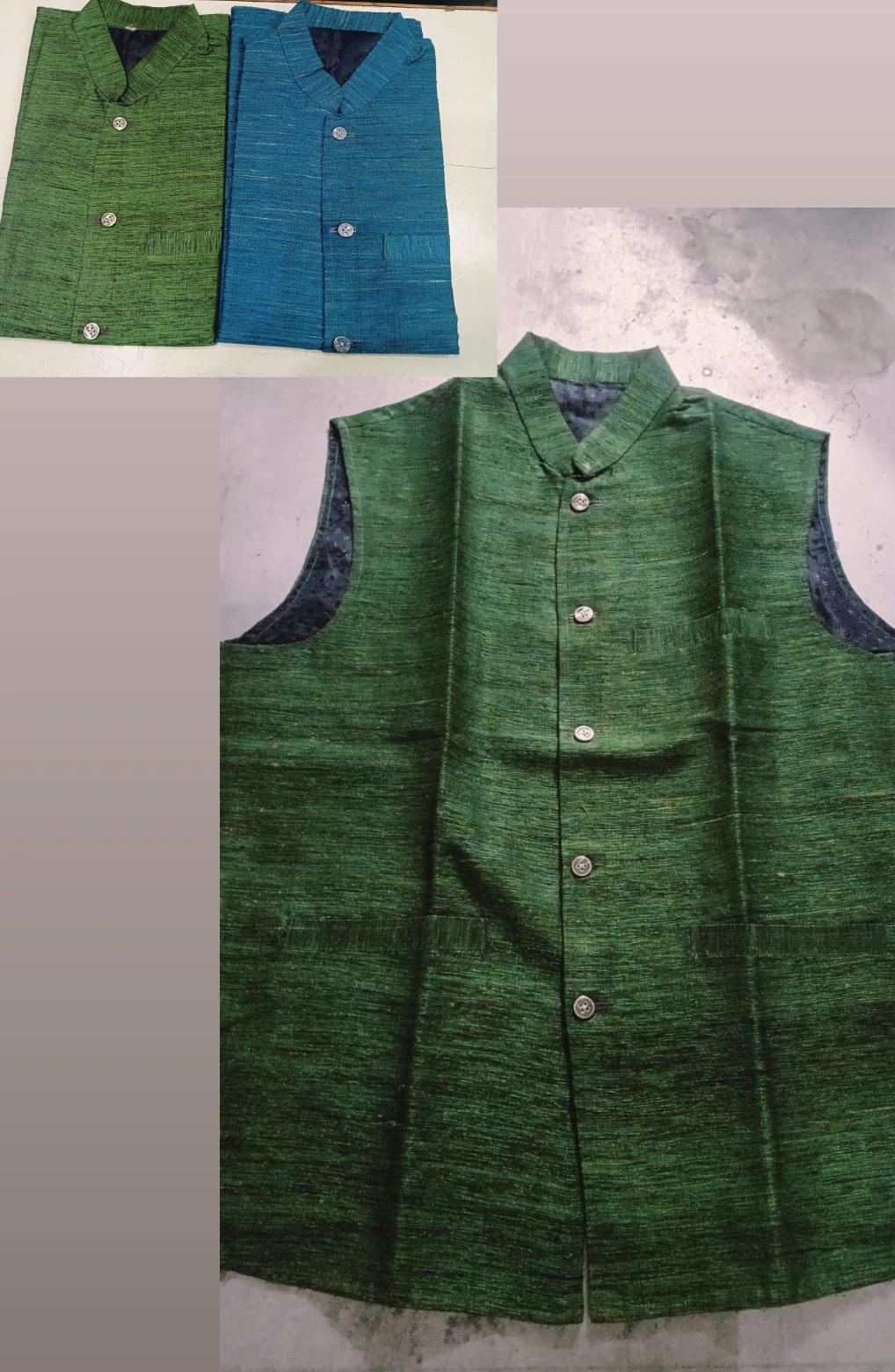 Handloom Kosa Silk Jacket for Men