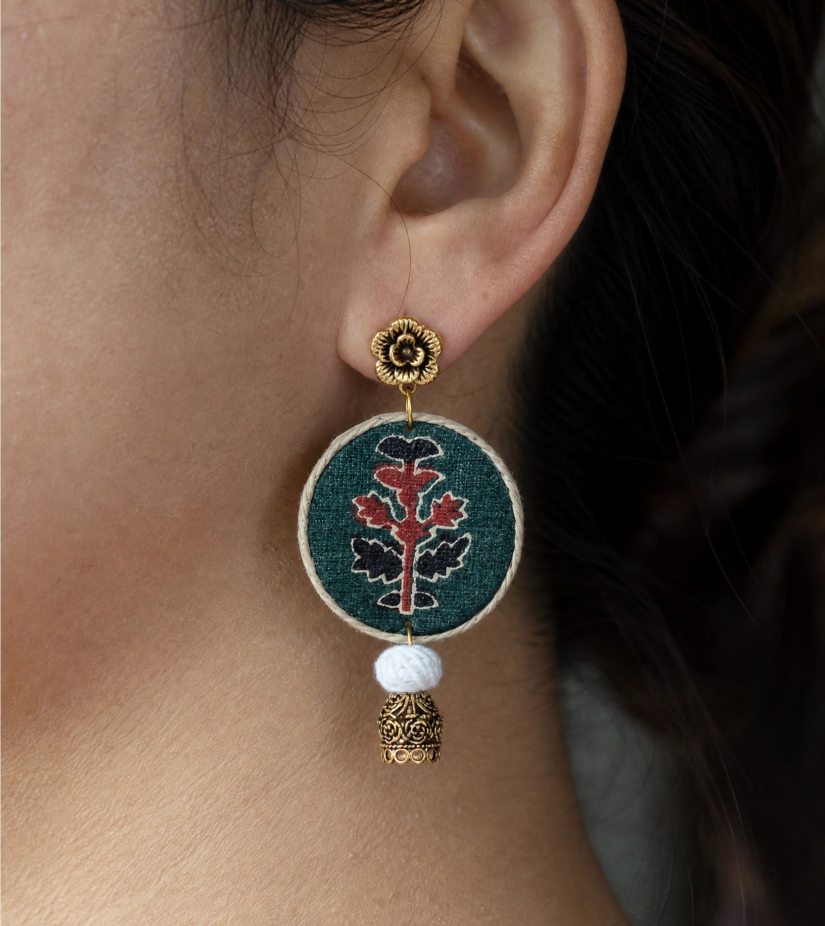 Juhu Upcycled Handmade Textile Earrings |