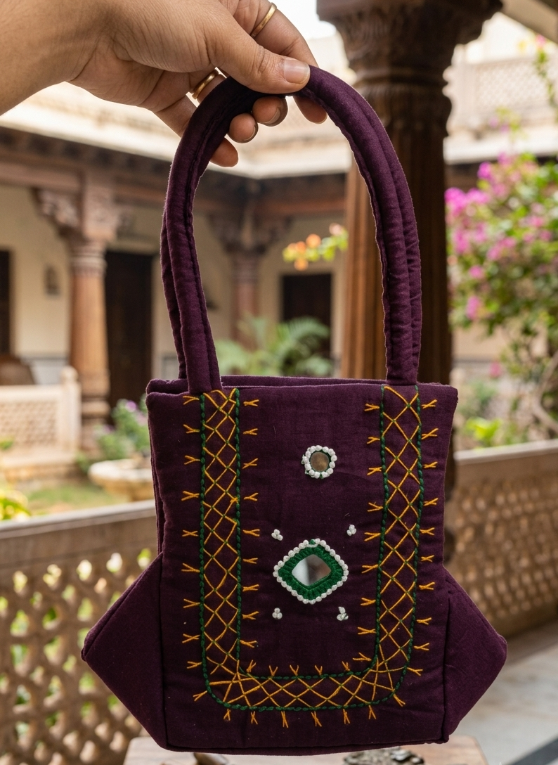 Hand-Embroidered Banjara Clutch