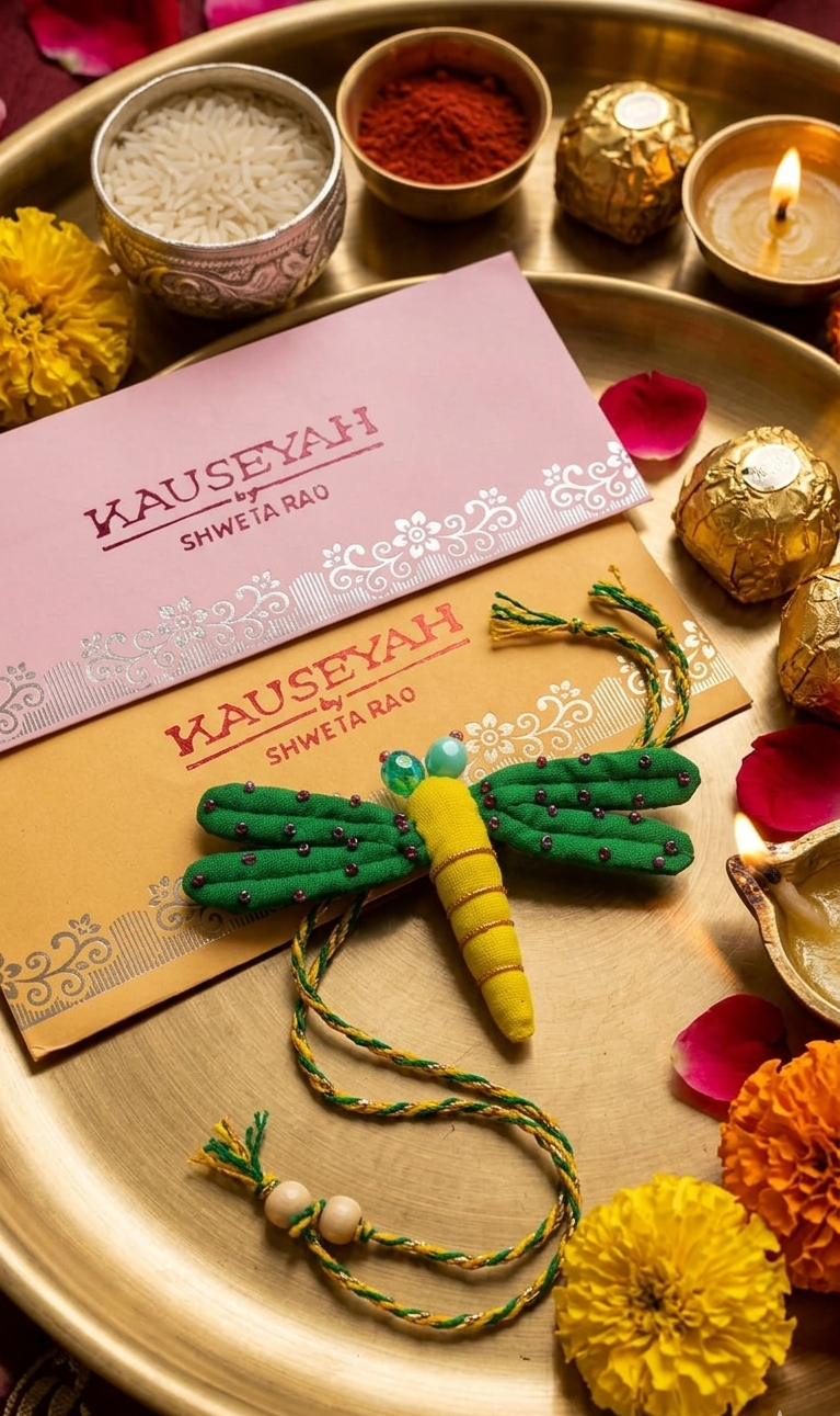 Hand-Embroidered Textile Rakhi