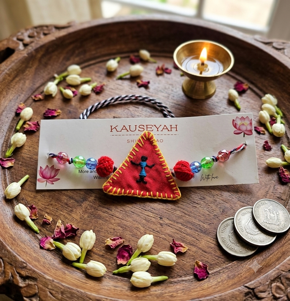 Hand-Embroidered Textile Rakhi