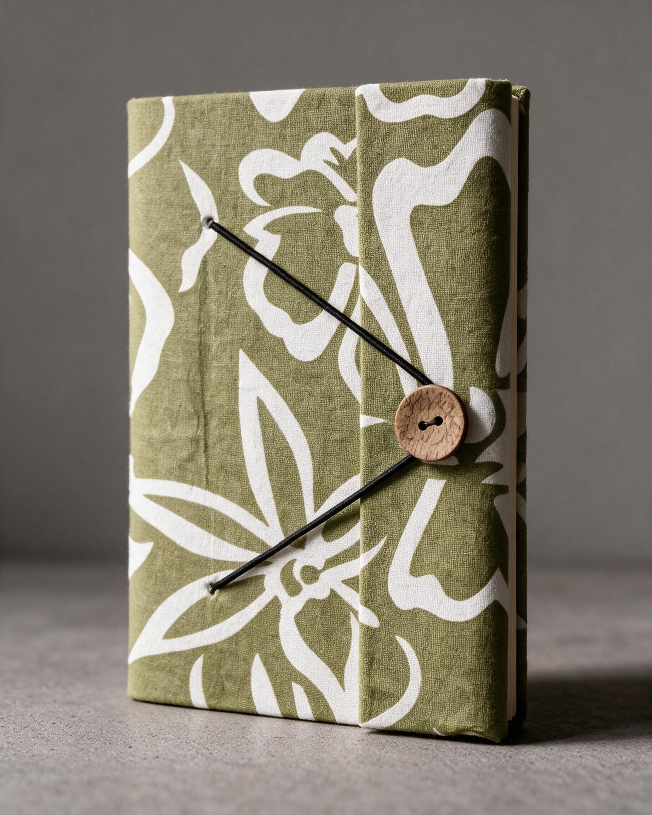 Fabric Cover Journal with Handmade Unbleached Paper