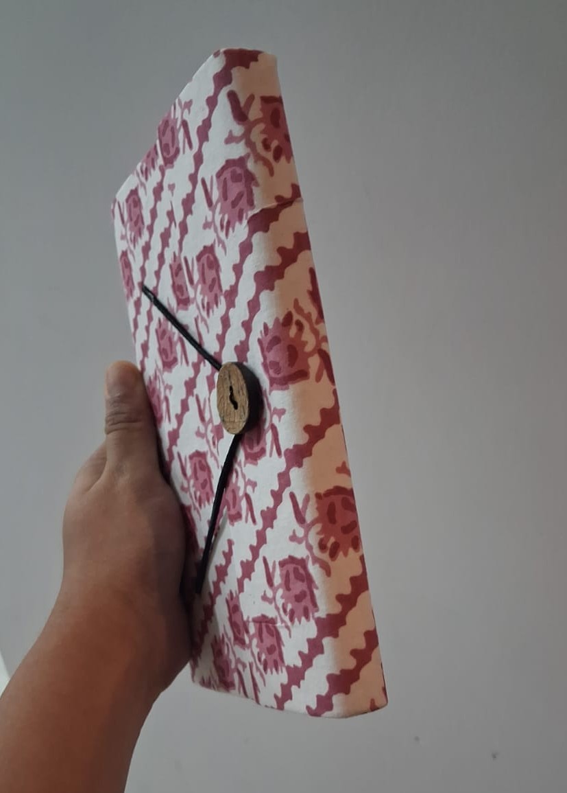 Fabric Cover Journal with Handmade Unbleached Paper