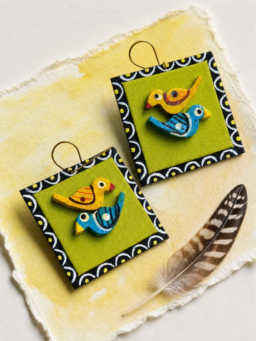 Chidiya Upcycled Handmade Textile Earring