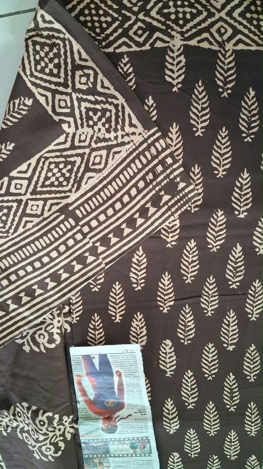 Block Printed Jaipuri Mulmul Cotton Saree