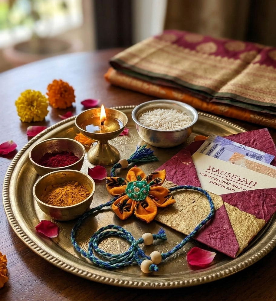 Hand-Embroidered Textile Rakhi