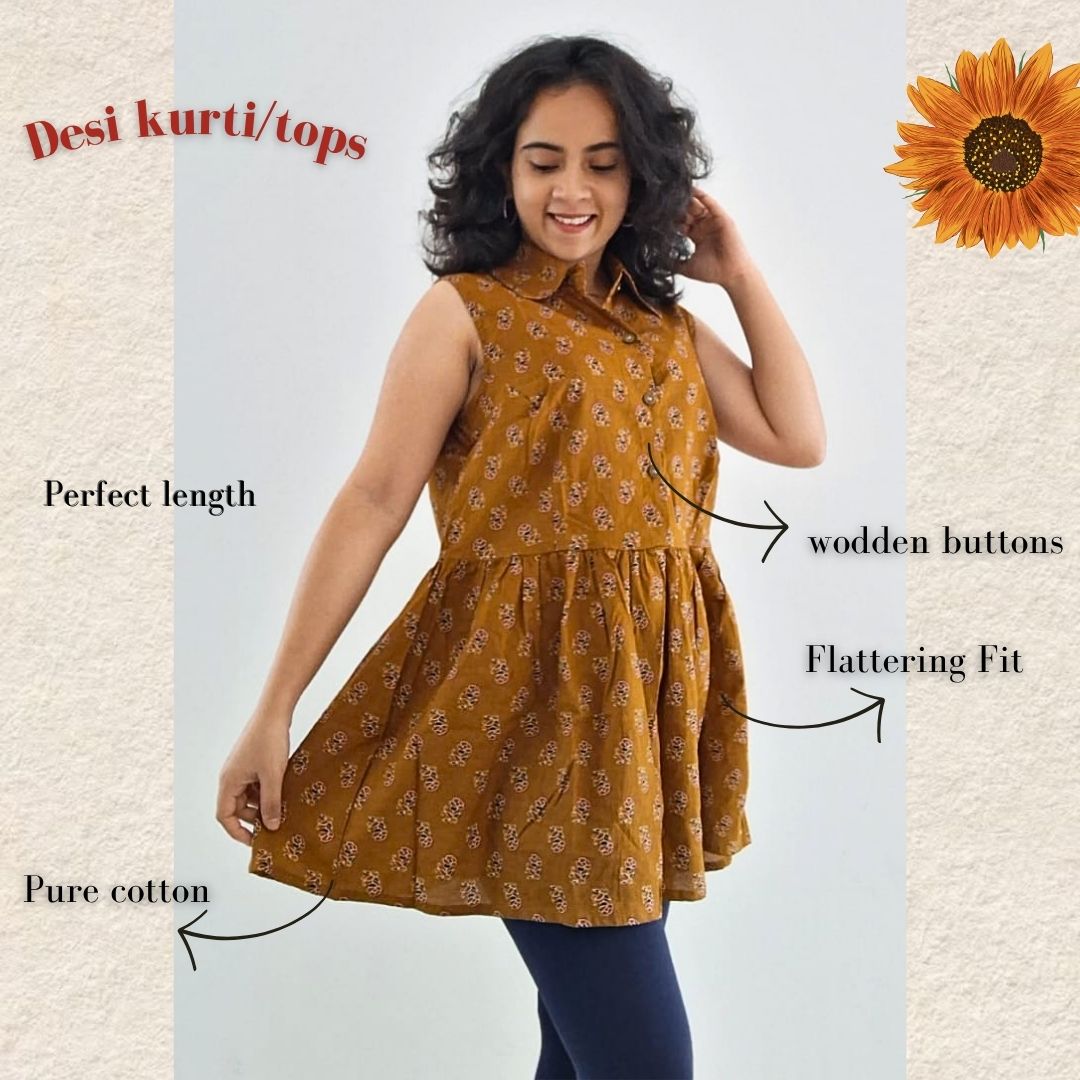 Desi Cotton Kurti Top