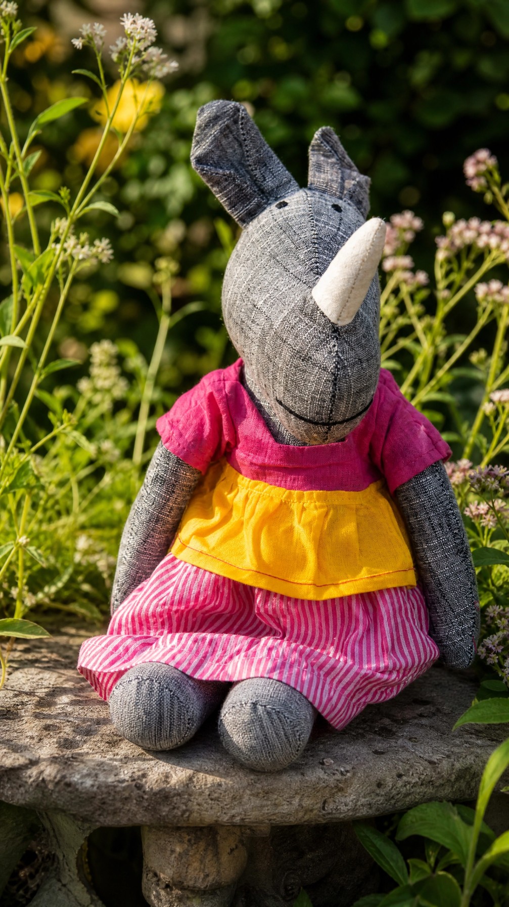 Hand Embroidered Mrs. Rhino