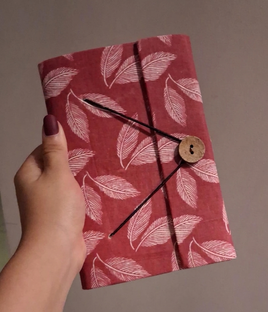 Fabric Cover Journal with Handmade Unbleached Paper